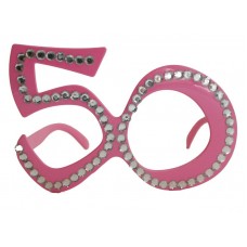 Brillen: Bril 50 Jaar Roze Diamantframe