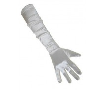 Handschoenen: Satijn Wit 48 cm een maat