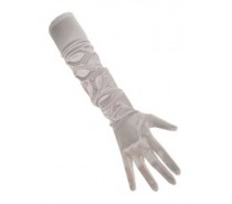 Handschoenen: Satijn Zilver 48 cm een maat