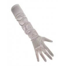 Handschoenen: Satijn Zilver 48 cm een maat