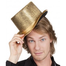 Hoge hoed Glitter Goud een maat (59)