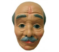 Plastic masker: Opa Kaalhoofd + Snor