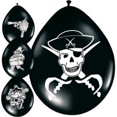 Ballonnen: 12In/30cm Piraat 8 st.