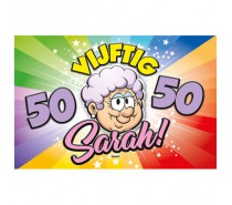 Sarah: 50 jaar Sarah Regenboog Deurbord - 58x37cm
