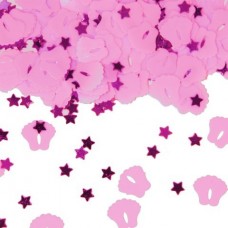 Tafeldeco/sier-confetti: Voetjes rose