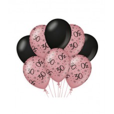 De Rosegold/Black Ballonnen 30 jaar (ook voor helium)