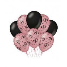 De Rosegold/Black Ballonnen 50 jaar (ook voor helium)