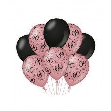 De Rosegold/Black Ballonnen 60 jaar (ook voor helium)