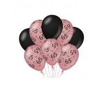 De Rosegold/Black Ballonnen 65 jaar (ook voor helium)