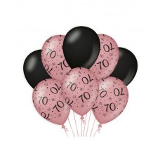 De Rosegold/Black Ballonnen 70 jaar (ook voor helium)