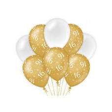De Gold/White Ballonnen 16 jaar (ook voor helium)