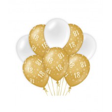 De Gold/White Ballonnen 18 jaar (ook voor helium)