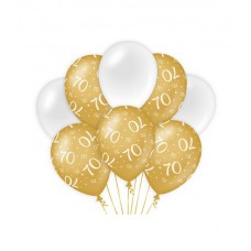 De Gold/White Ballonnen 70 jaar (ook voor helium)