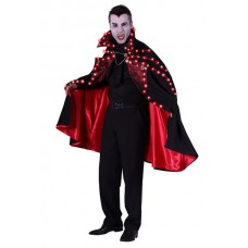 Dracula cape met led verlichting Zwart-rood